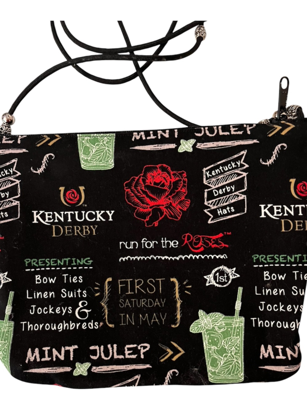 Kentucky Derby Crossbody Bag in Black with Charms - Picture 2 of 7